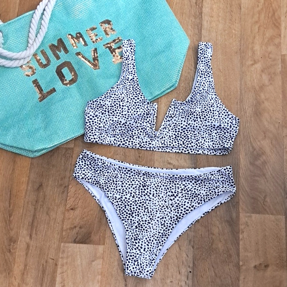 NWOT,Black & white print Swim Bikini